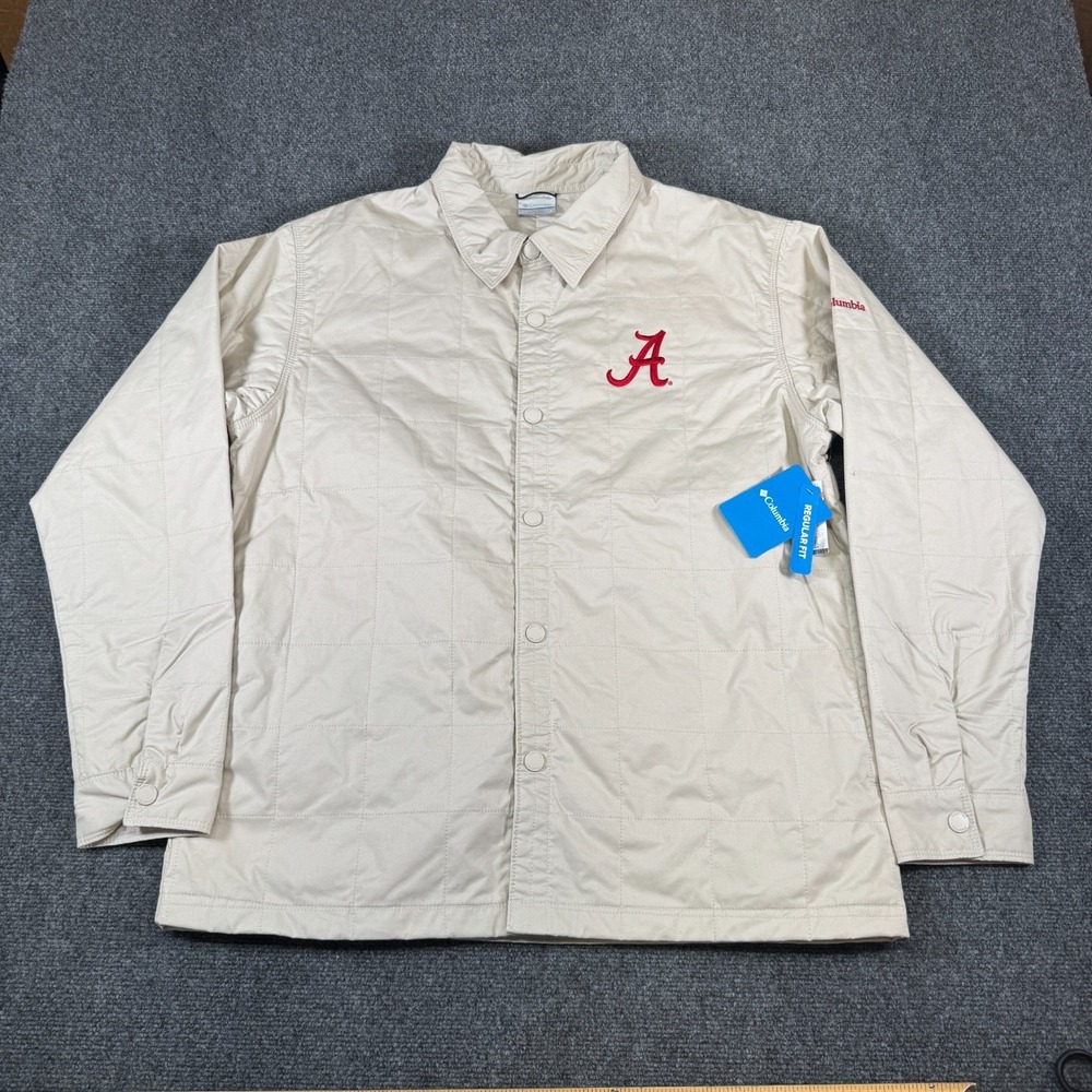 Columbia Mens Large Alabama Crimson Tide Dark Stone Campus‎ Roam Quilted Jacket